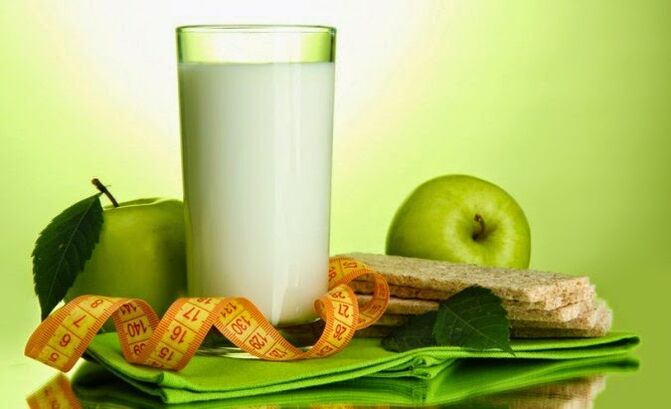 The weekly kefir diet can be supplemented with apples